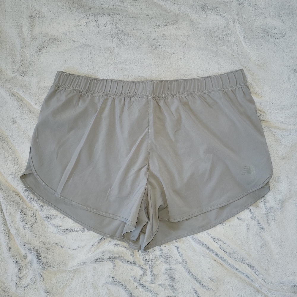 New Balance Womens XL Gray Sport Lined Shorts Running Gym Training Athletic NEW
